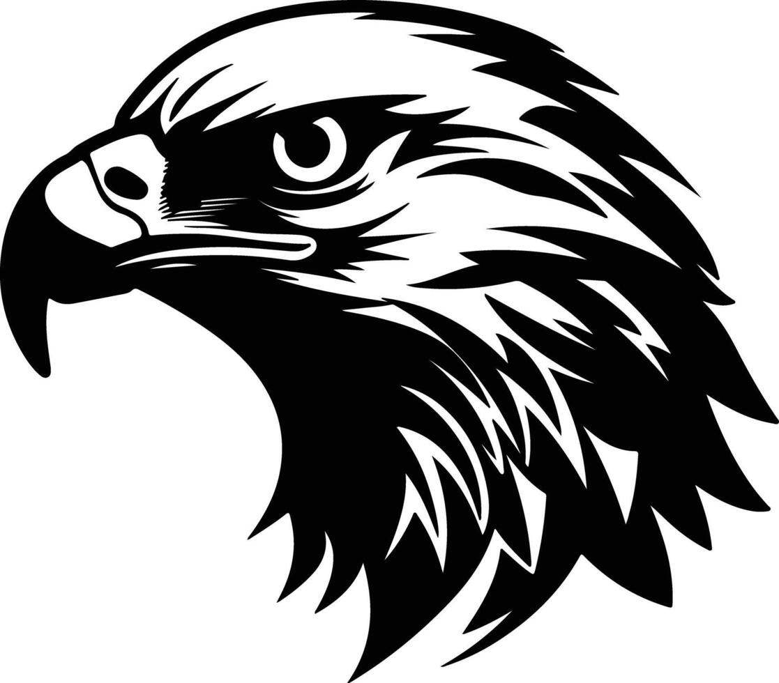 precious Black silhouette of hawk head vector