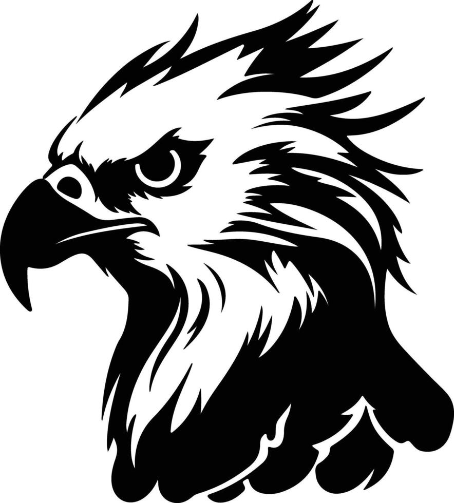 winsome Black silhouette of harpy eagle head vector