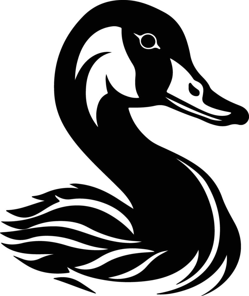 endearing Black silhouette of Hawaiian goose head vector