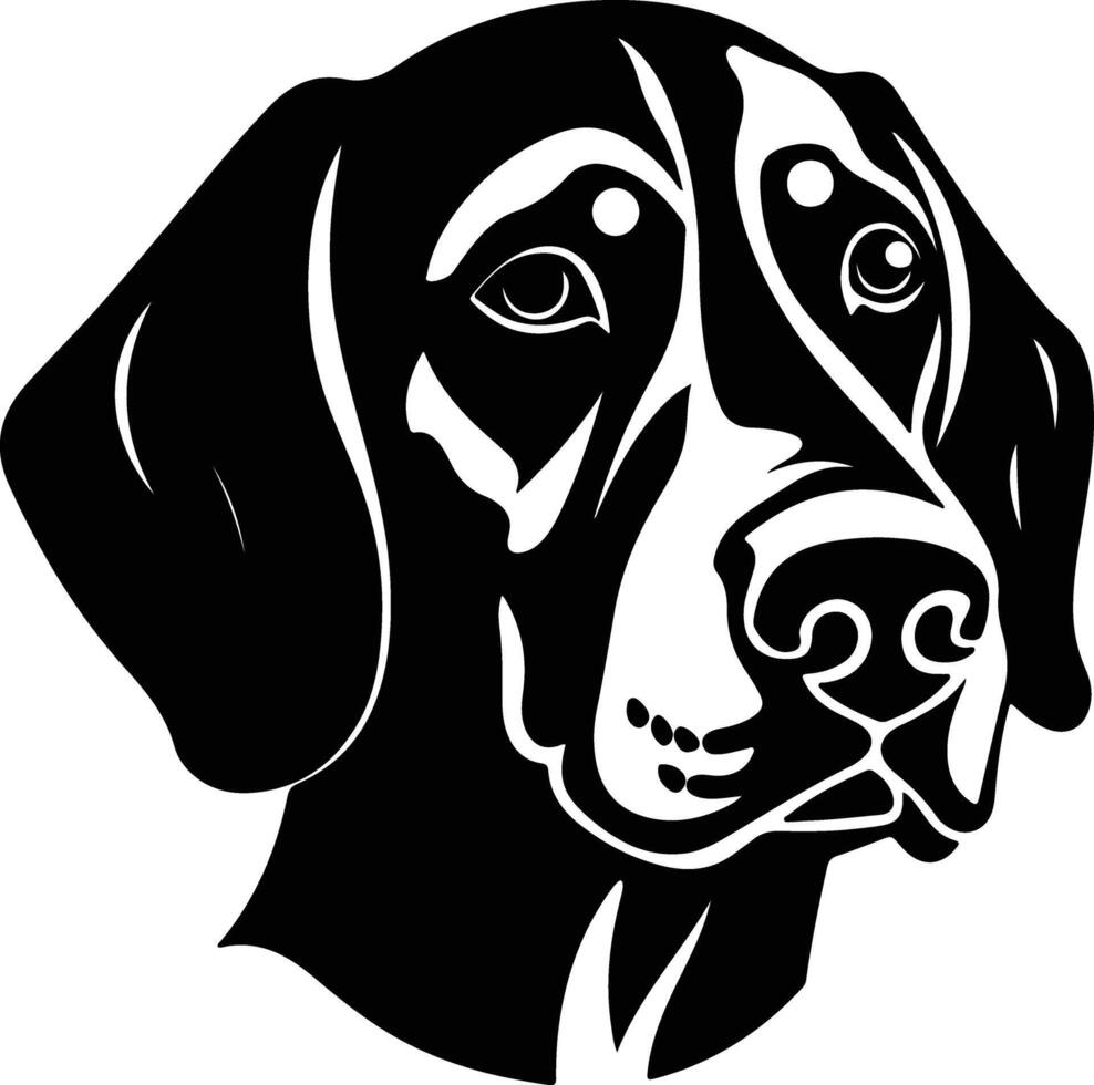 heavenly Black silhouette of hound head vector