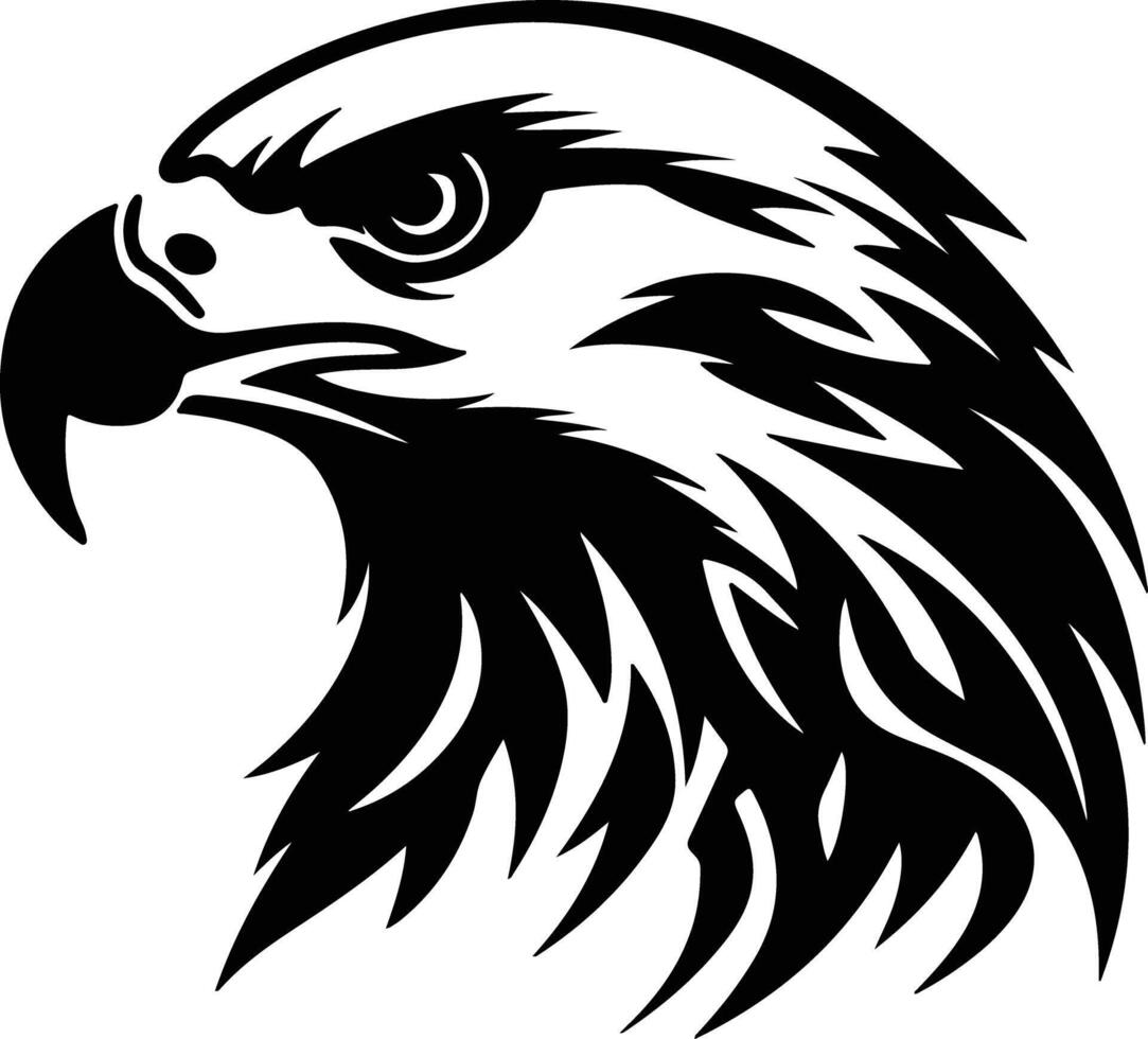 enchanting Black silhouette of hawk head vector