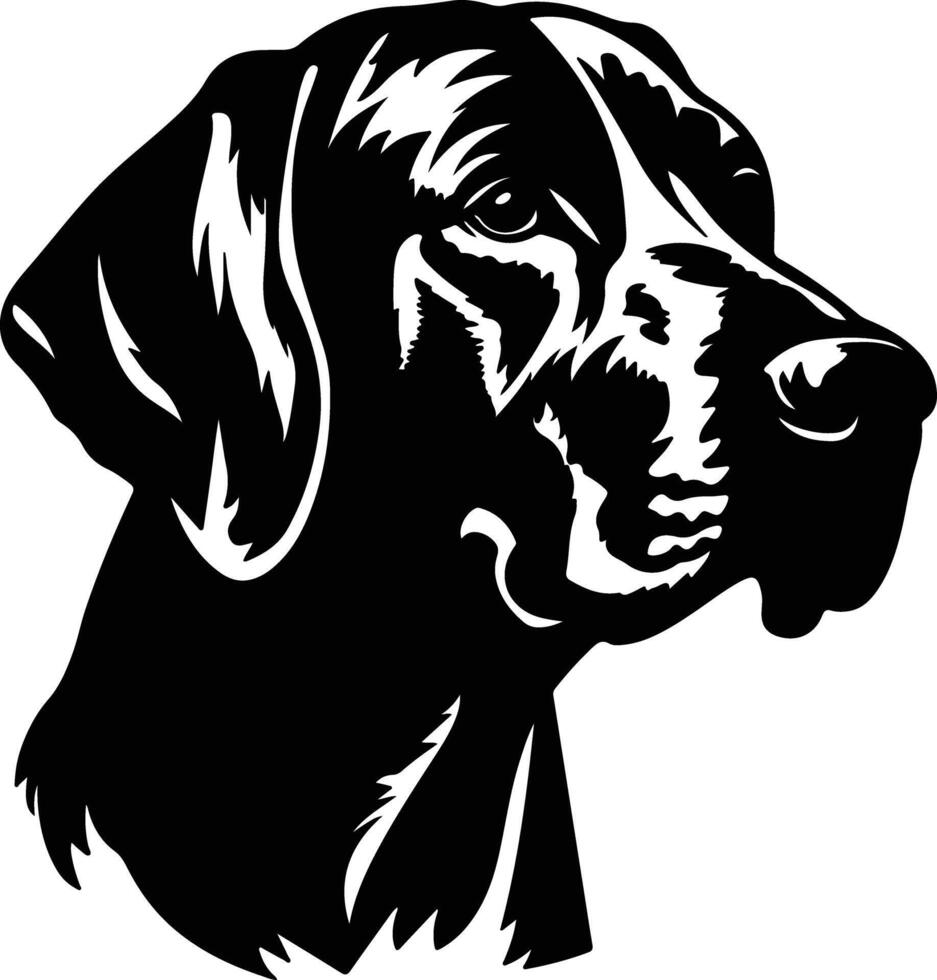 charming Black silhouette of hound head vector
