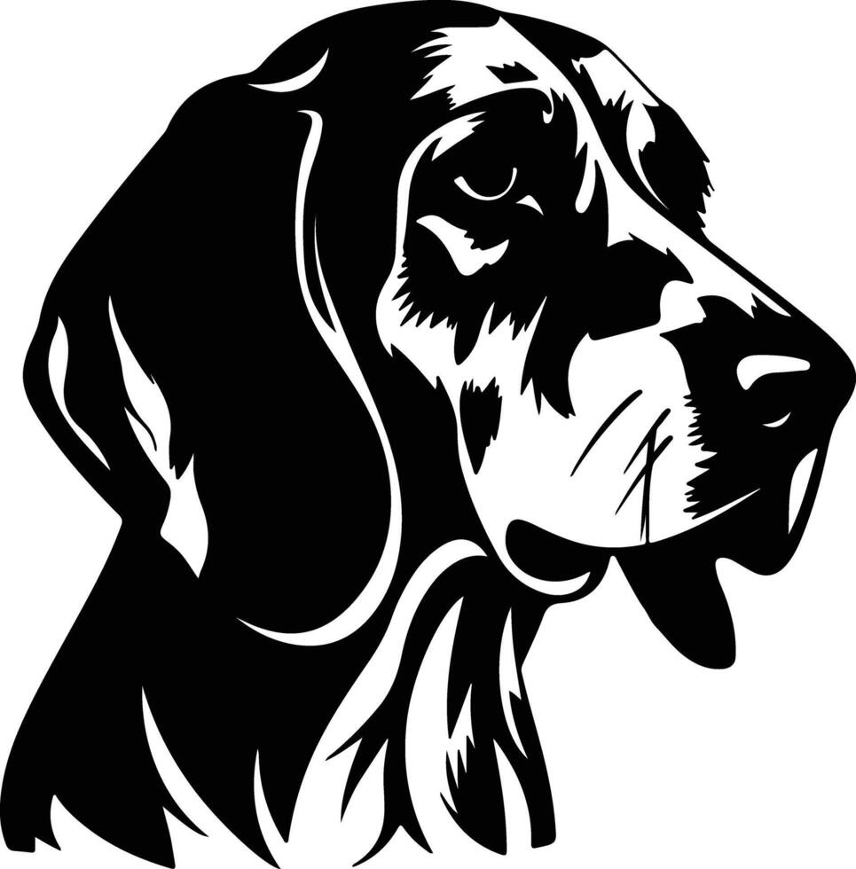 adorable Black silhouette of hound head vector