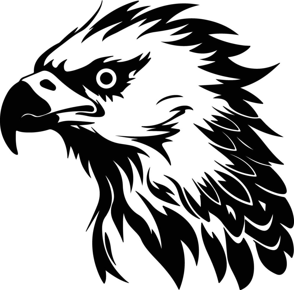 sweet Black silhouette of harpy eagle head vector