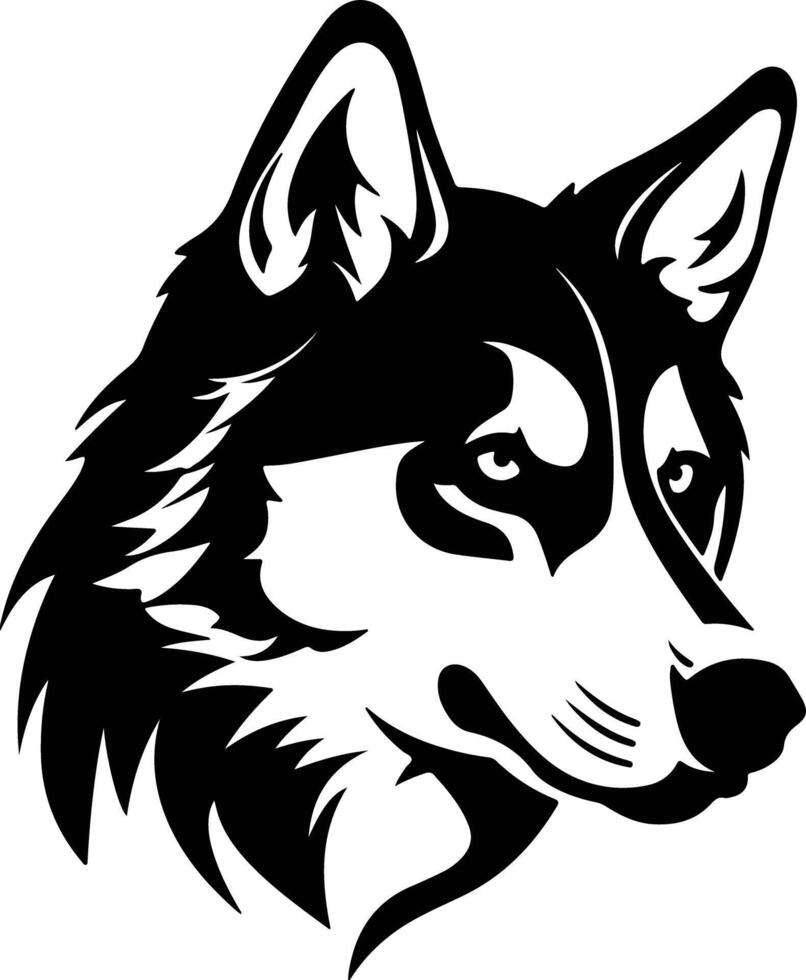 Black silhouette of husky head vector