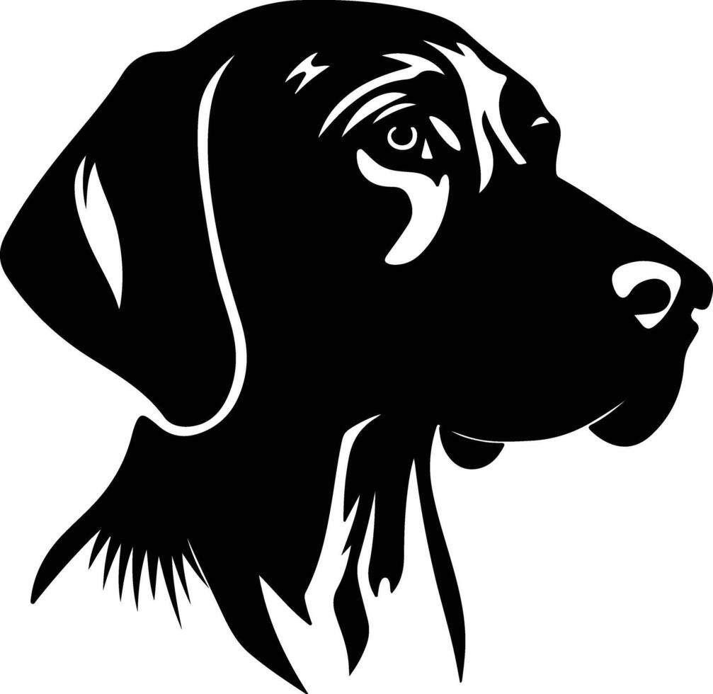 Black silhouette of hound head vector
