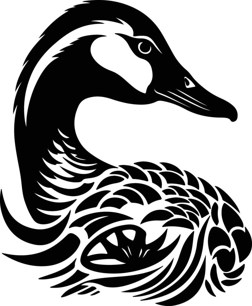 sweet Black silhouette of Hawaiian goose head vector