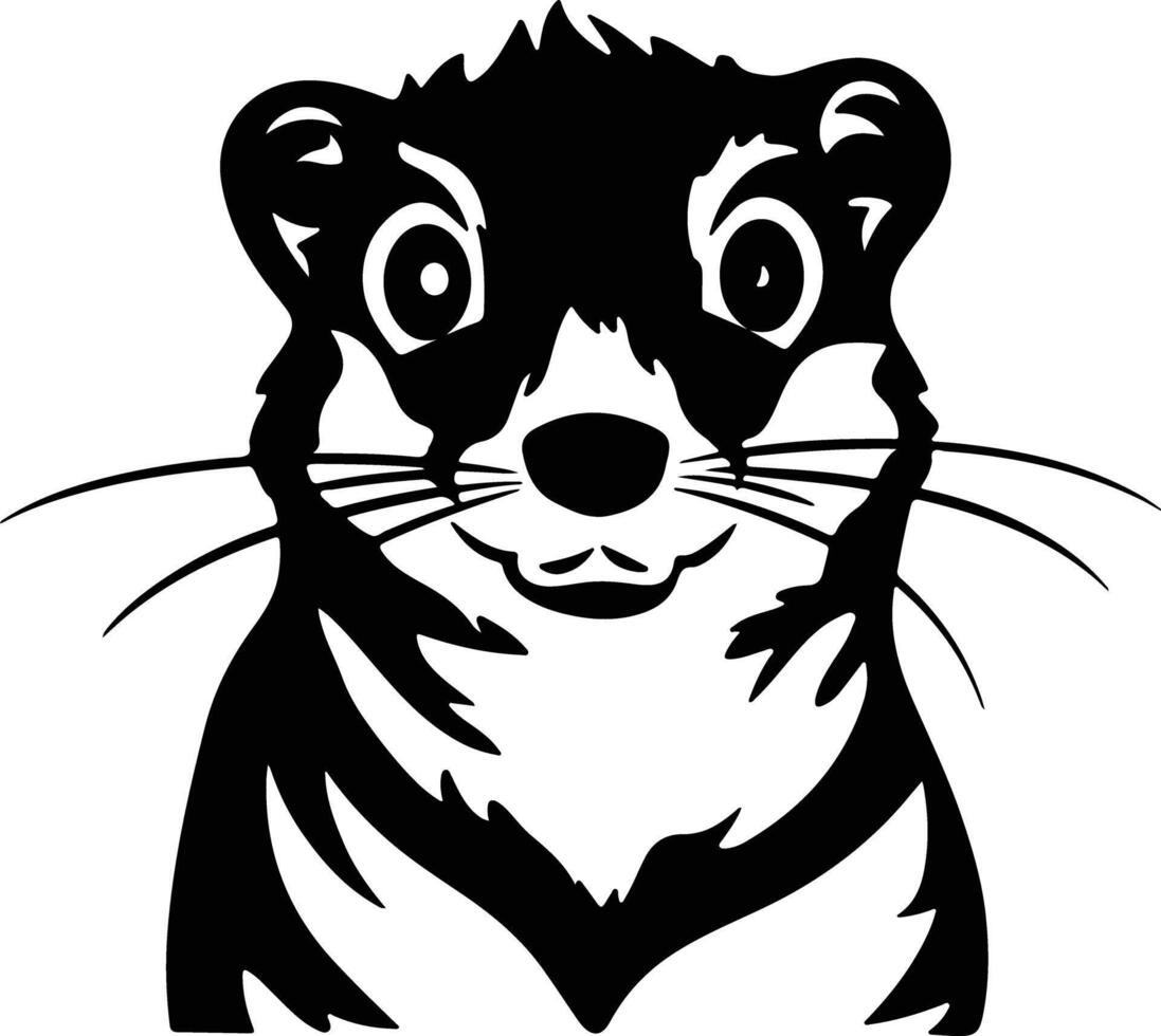 angelic Black silhouette of hyrax head vector