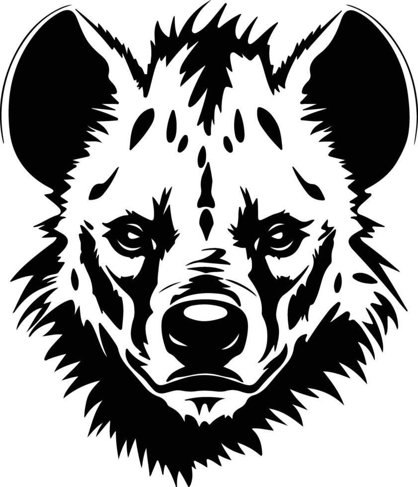 winsome Black silhouette of hyena head vector