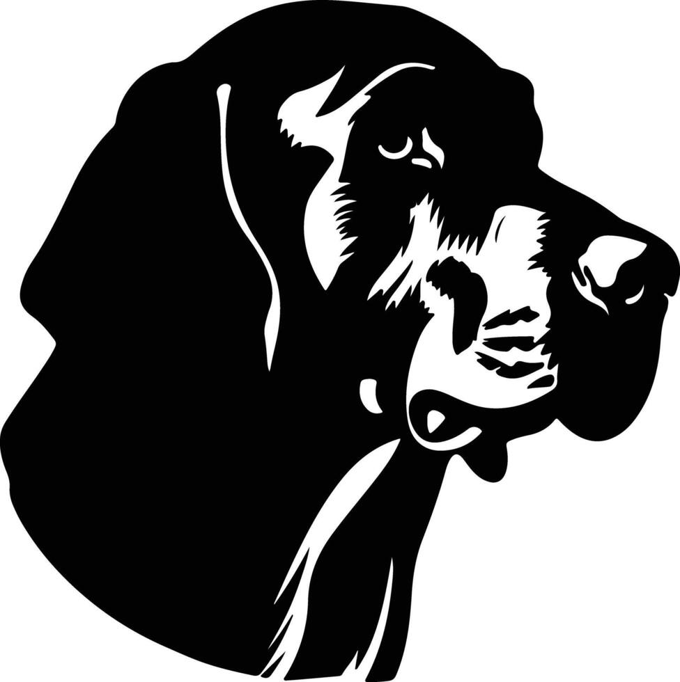 heartwarming Black silhouette of hound head vector