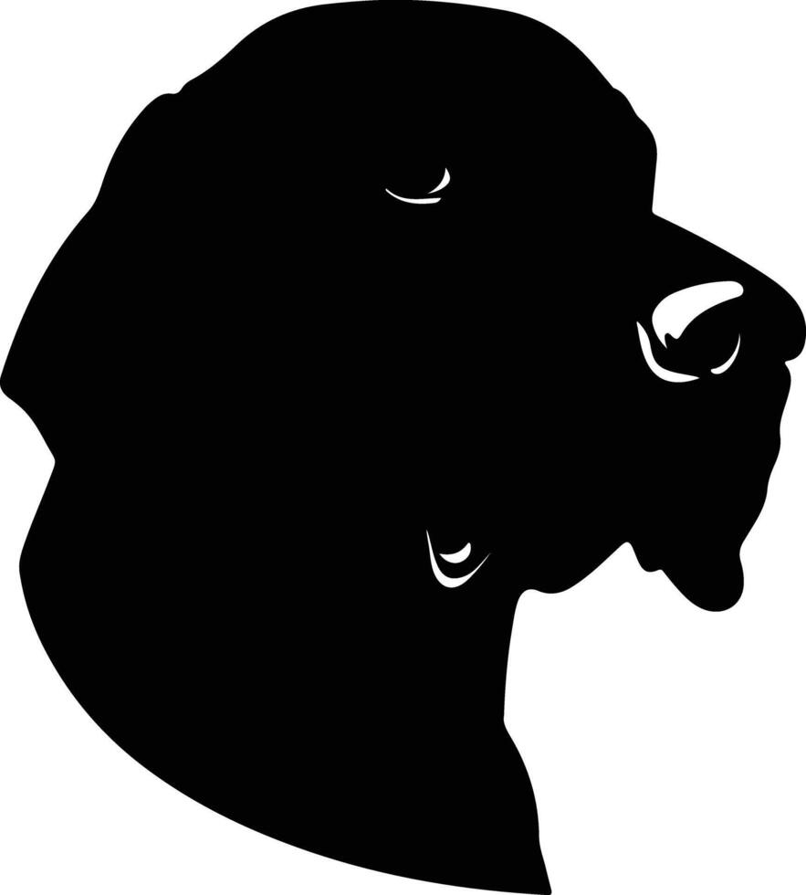 sweet Black silhouette of hound head vector