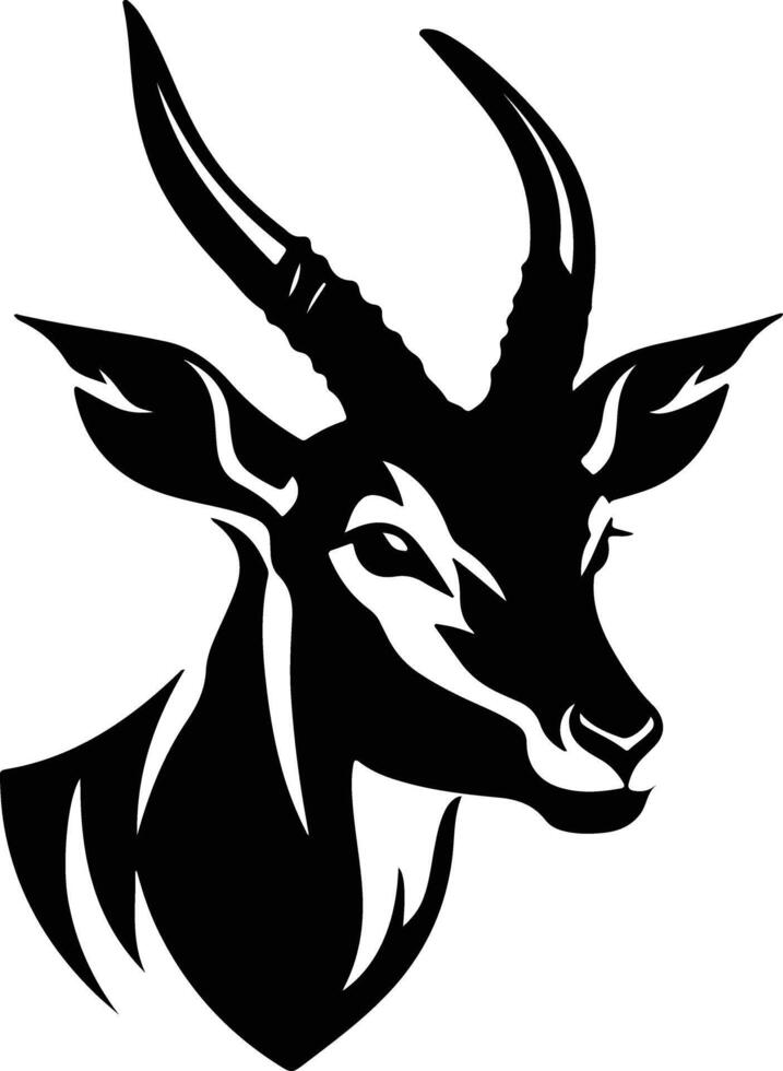 heavenly Black silhouette of impala head vector