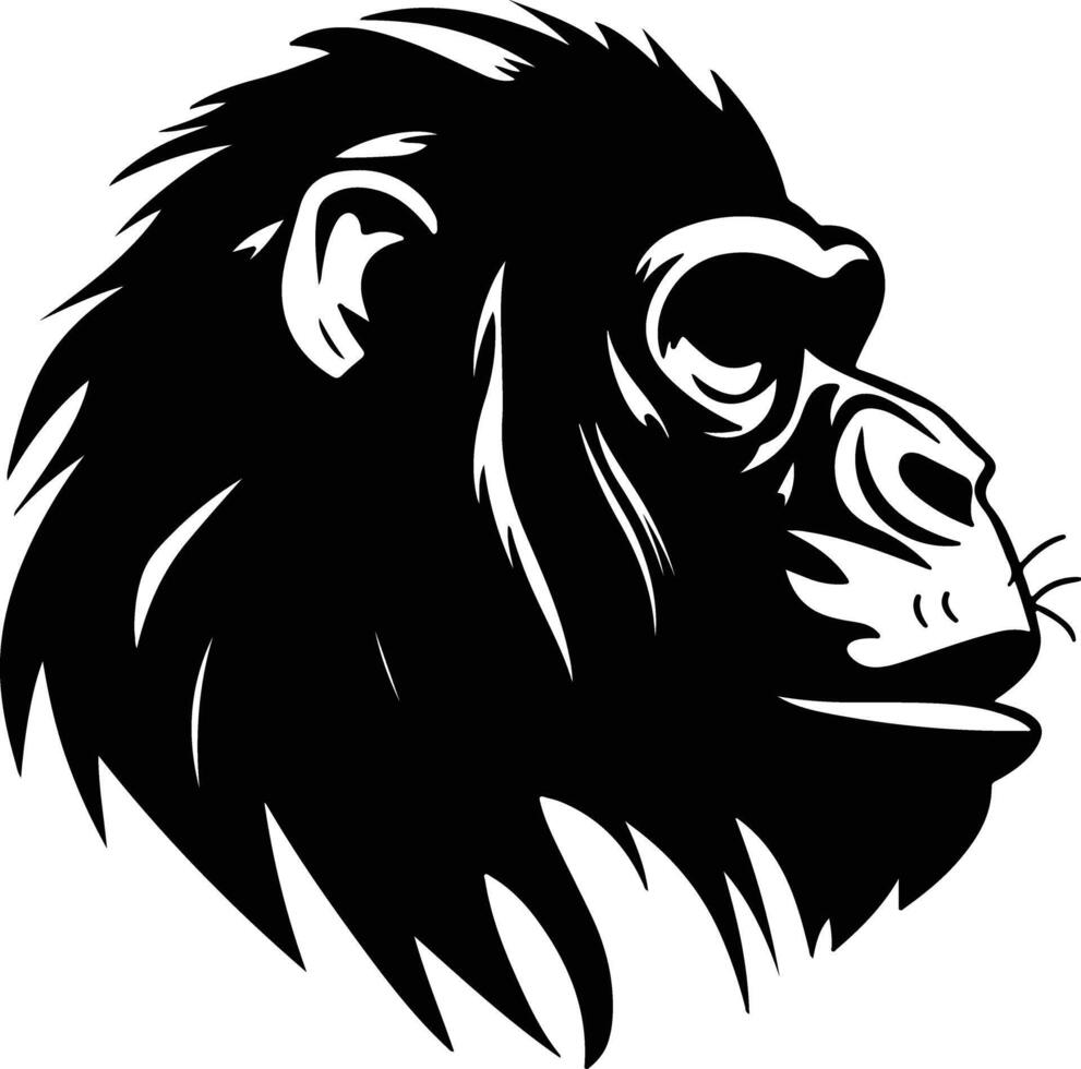 charming Black silhouette of howler monkey head vector