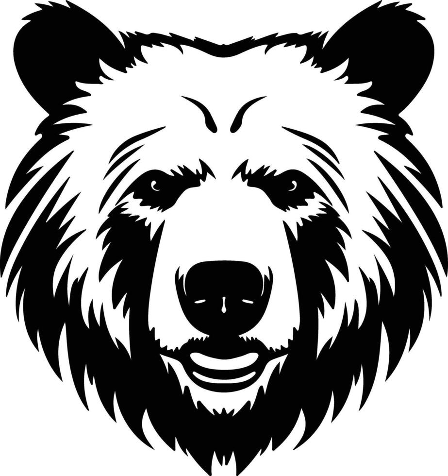 lovely Black silhouette of grizzly bear head vector