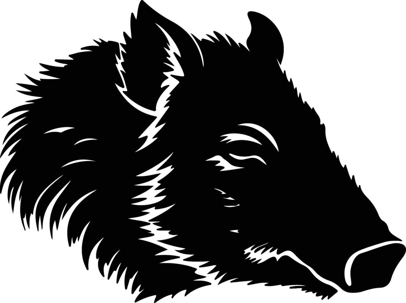heavenly Black silhouette of javelina head vector