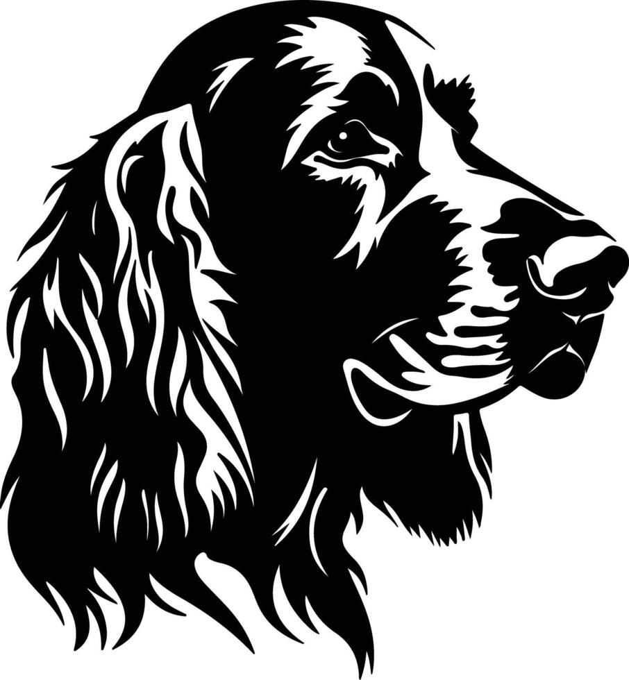 winsome Black silhouette of Irish setter head vector