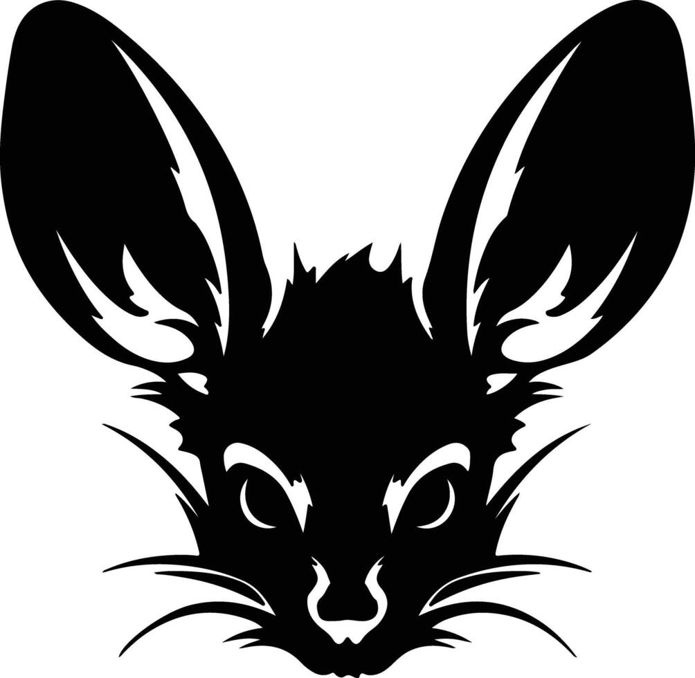 lovely Black silhouette of jerboa head vector