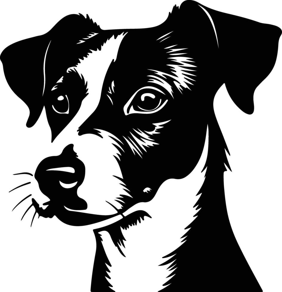 captivating Black silhouette of Jack Russell terrier head vector