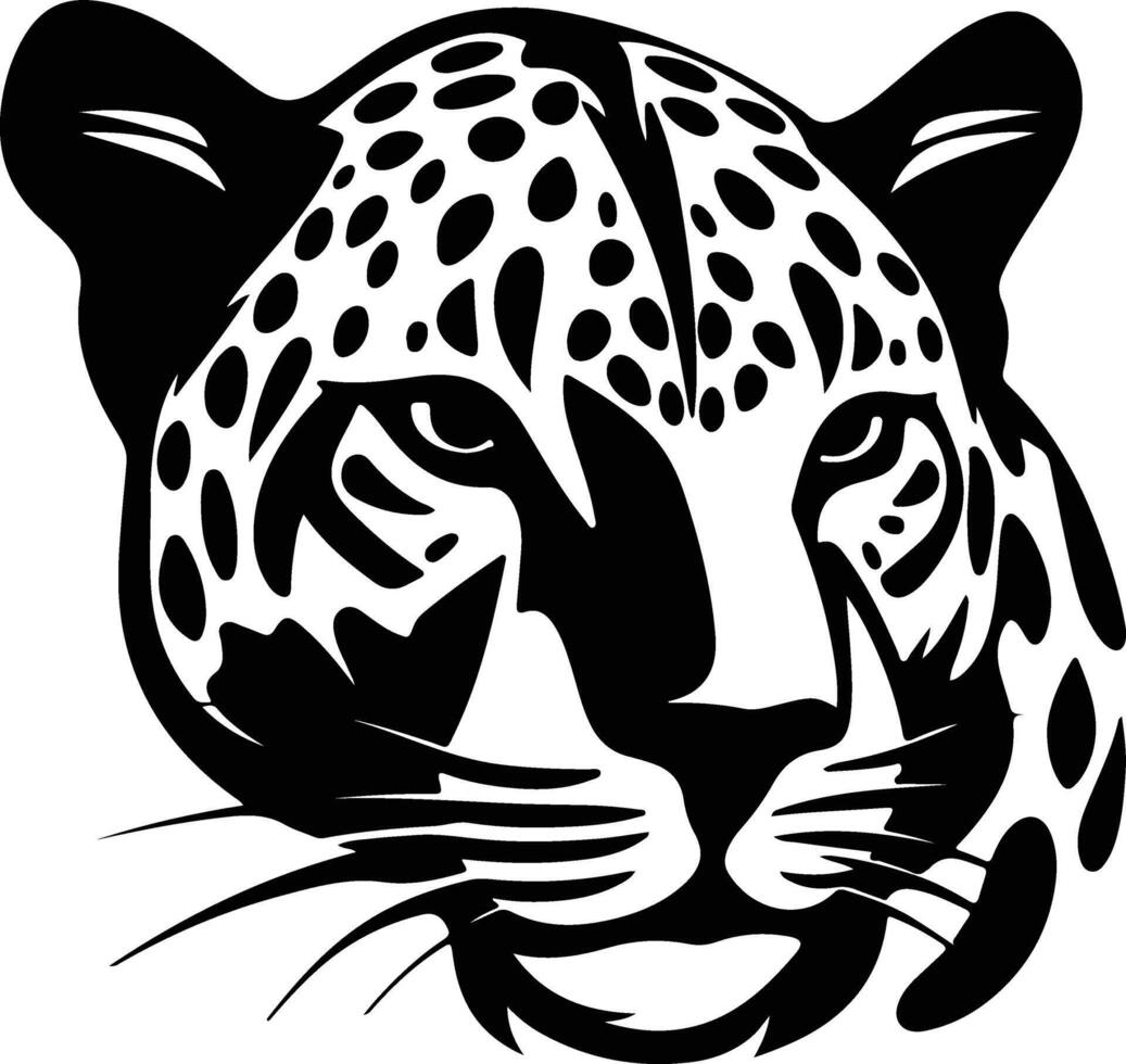 cuddly Black silhouette of jaguar head vector