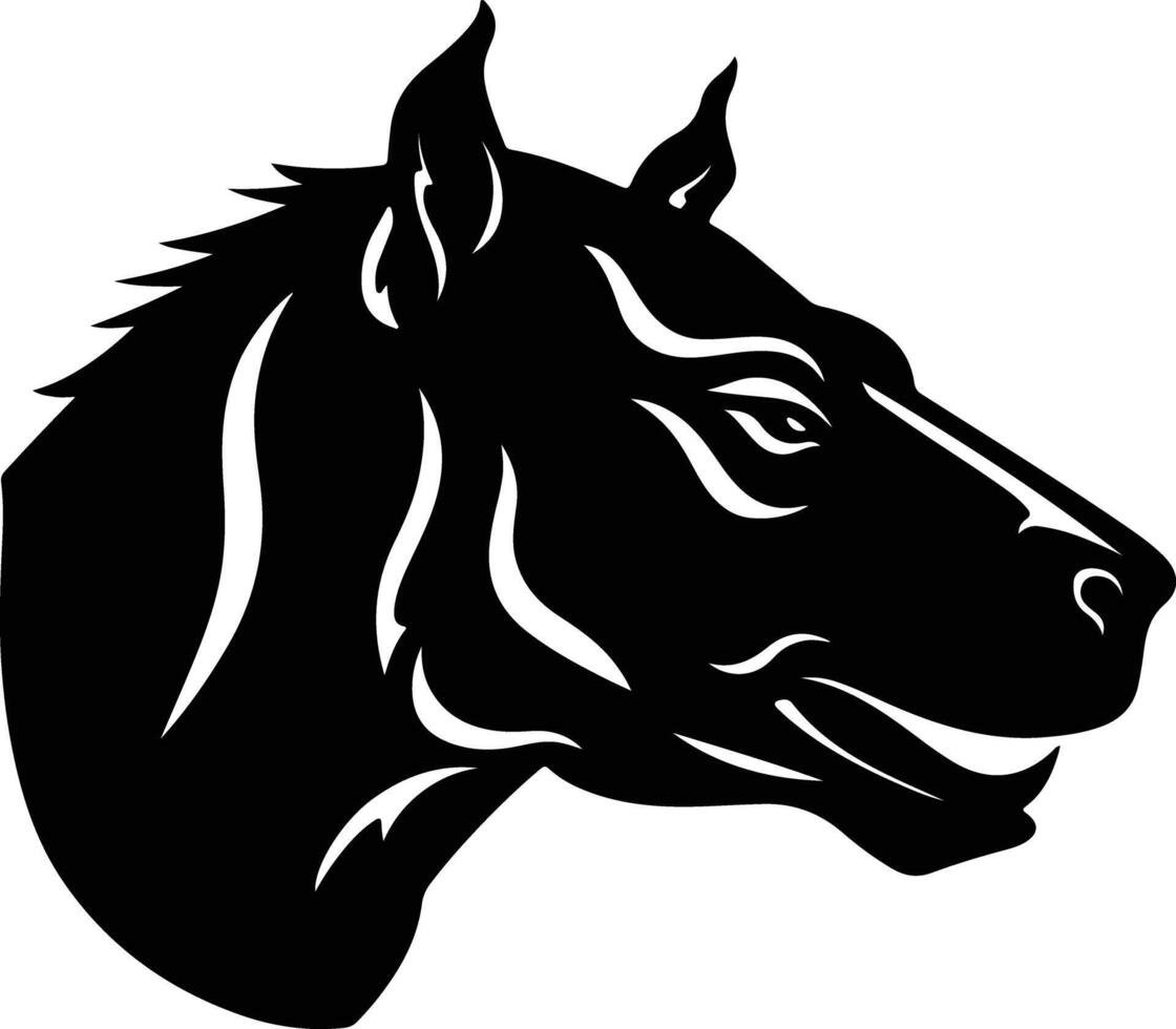 endearing Black silhouette of Hyracotherium head vector