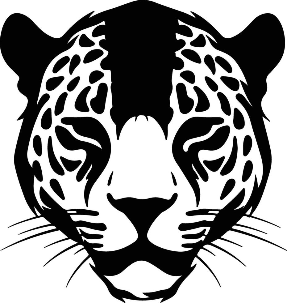 Black silhouette of jaguar head vector