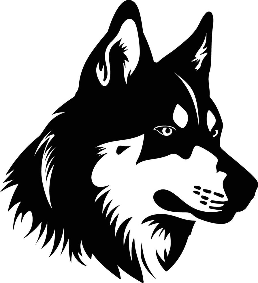 cuddly Black silhouette of husky head vector