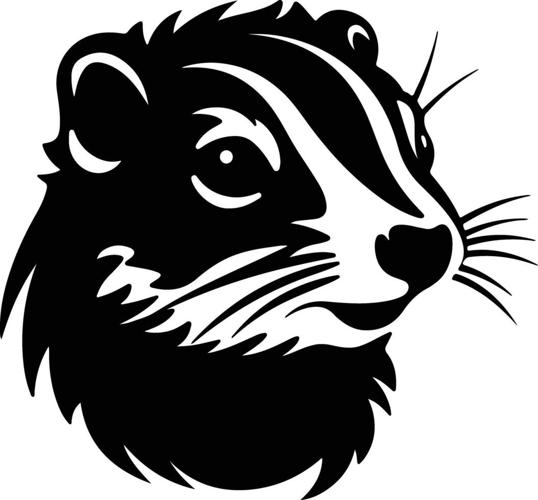 Black silhouette of hyrax head vector