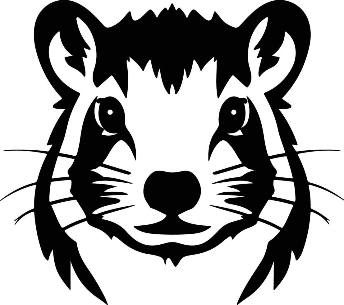 adorable Black silhouette of hyrax head vector