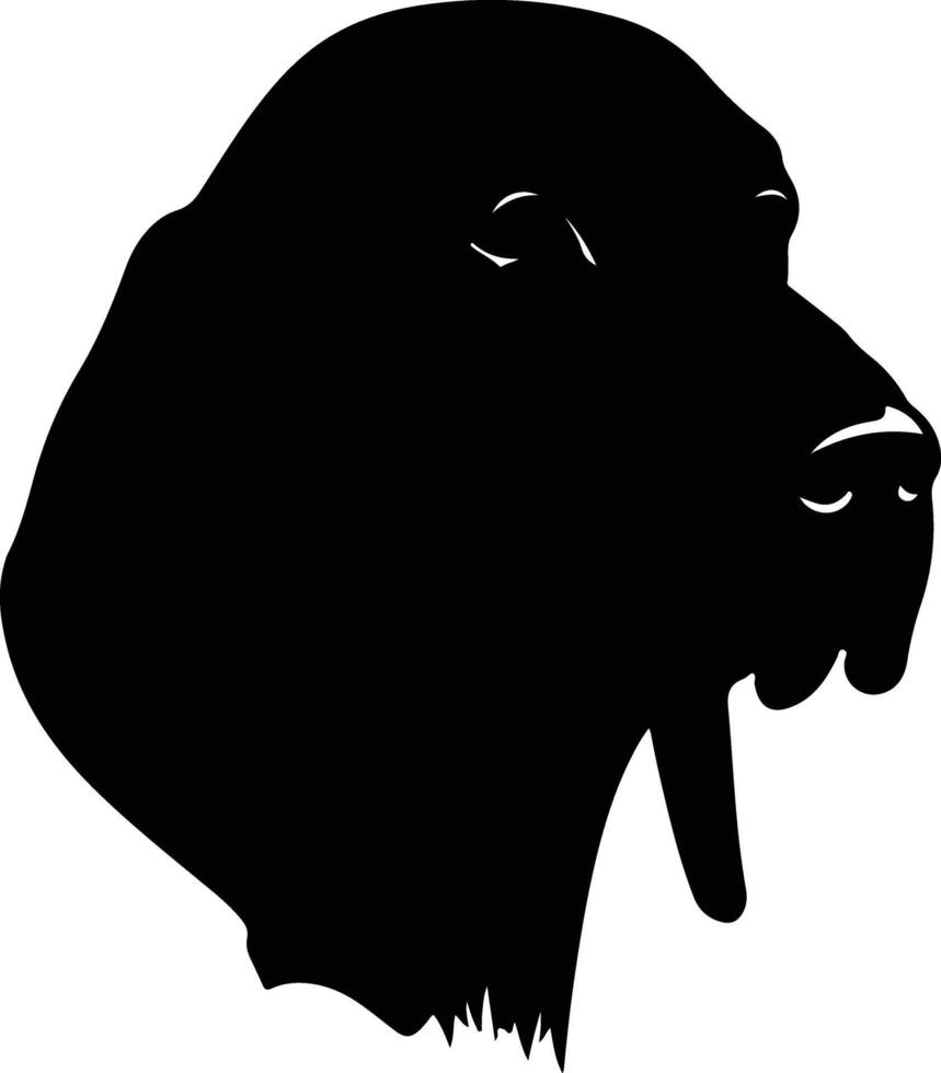 radiant Black silhouette of hound head vector