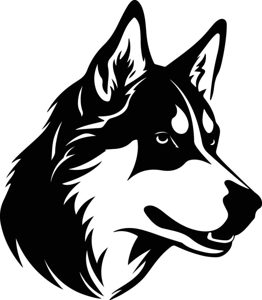 graceful Black silhouette of husky head vector