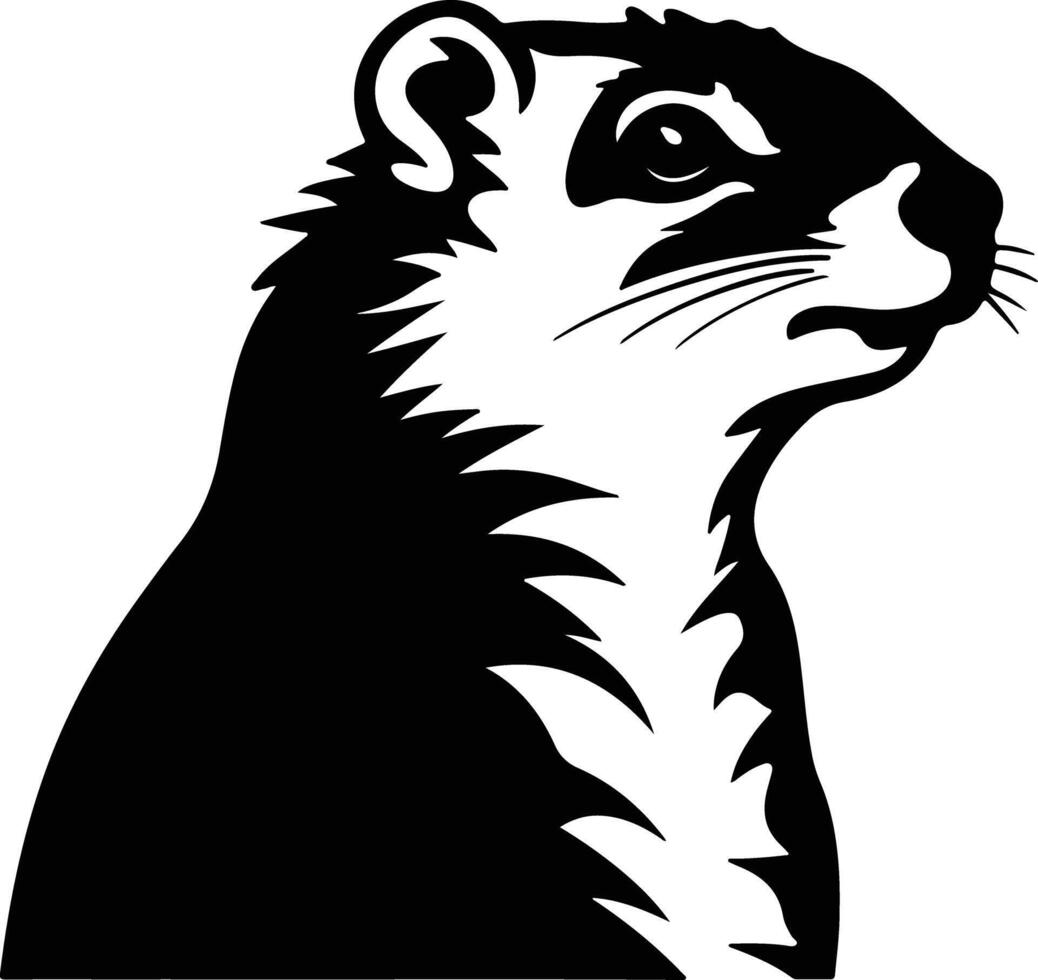 radiant Black silhouette of hyrax head vector
