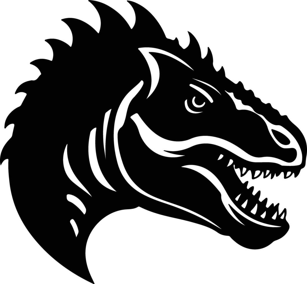 Black silhouette of Trachodon head vector