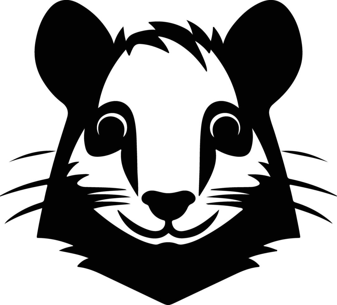 winsome Black silhouette of hyrax head vector