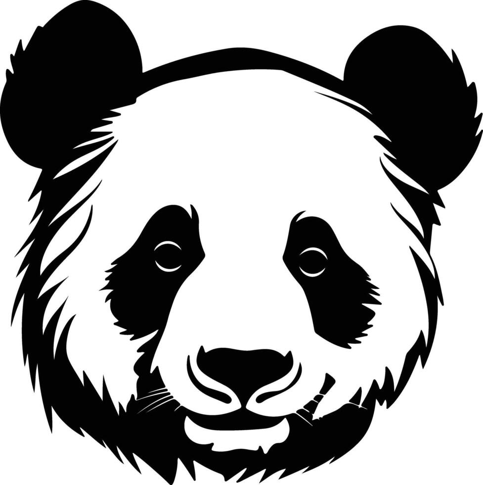precious Black silhouette of panda head vector