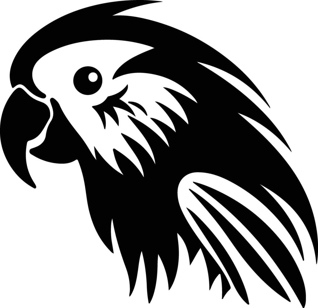 charming Black silhouette of parakeet head vector