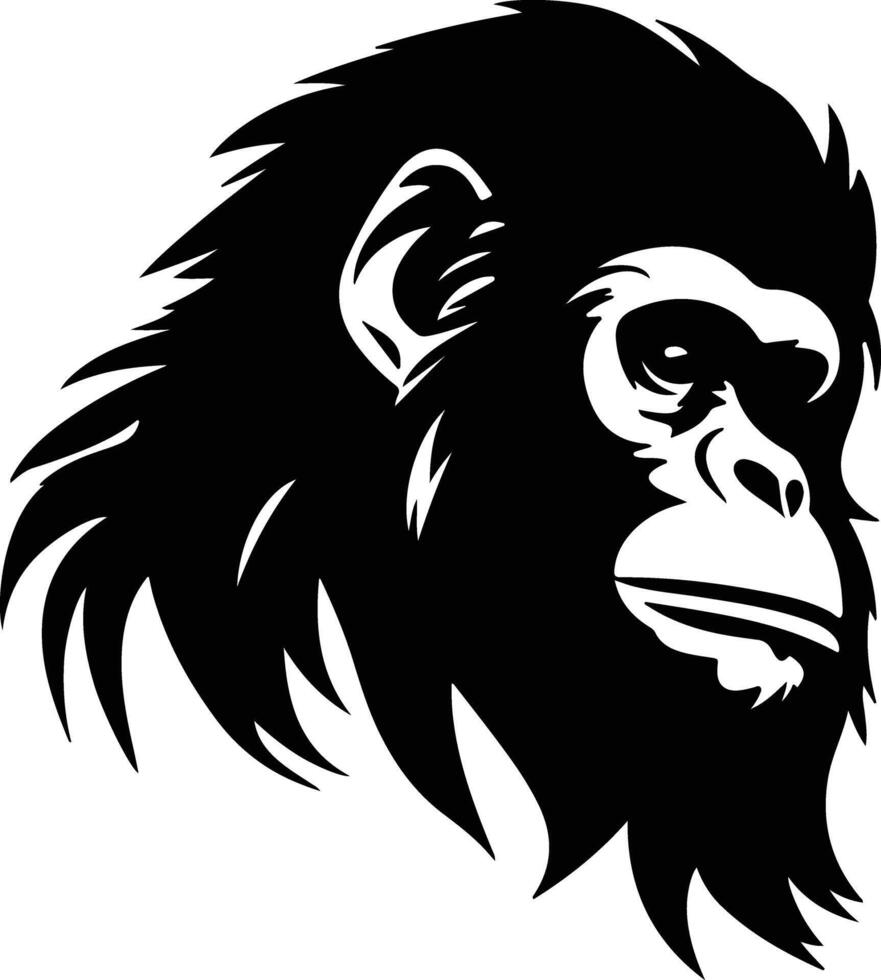 sweet Black silhouette of siamang head vector