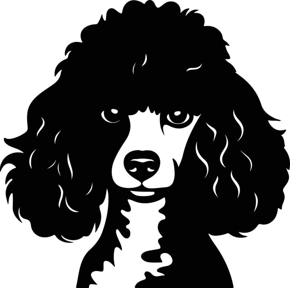 precious Black silhouette of poodle head vector