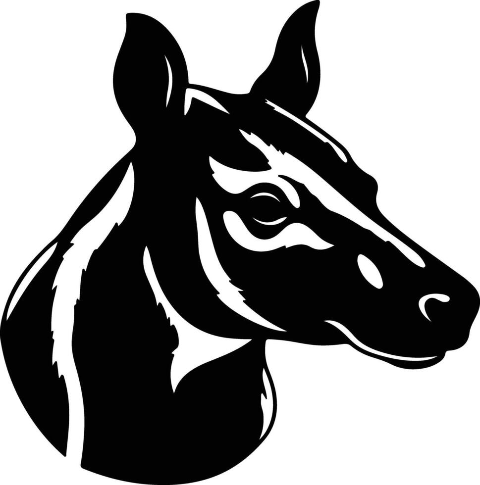 adorable Black silhouette of tapir head vector