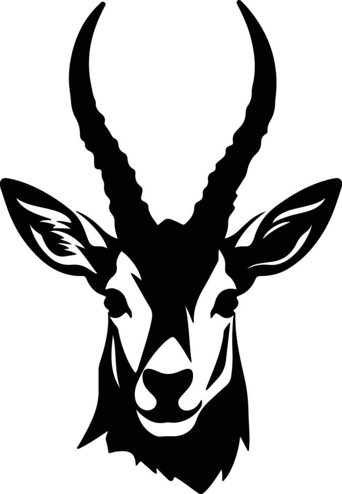 charming Black silhouette of pronghorn head vector