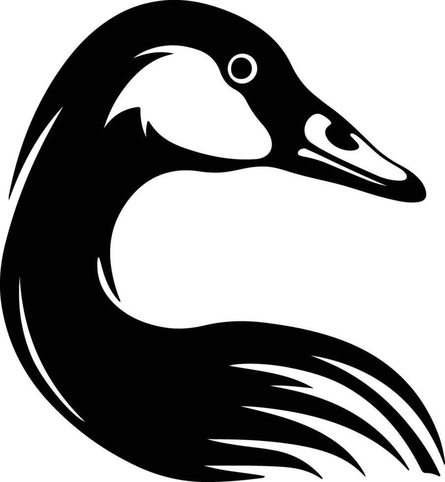 endearing Black silhouette of nene head vector