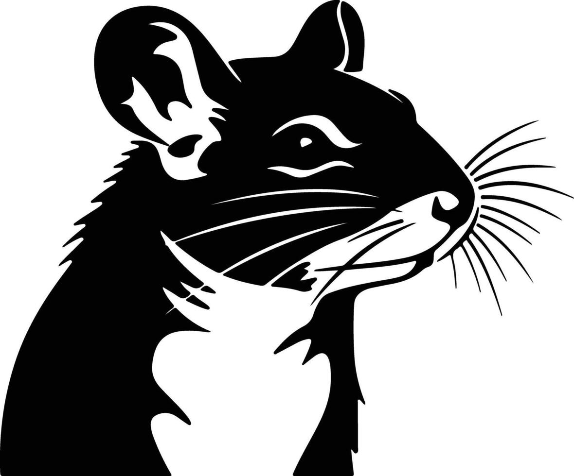 enchanting Black silhouette of kangaroo rat head vector