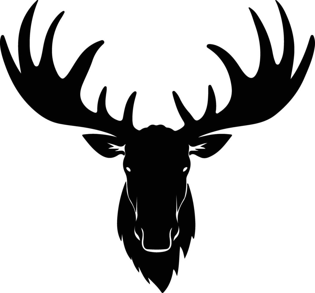 enchanting Black silhouette of moose head vector