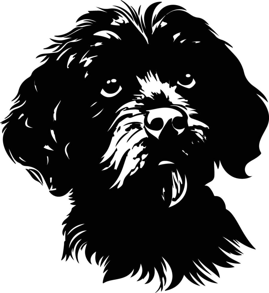 heavenly Black silhouette of Portuguese water dog head vector