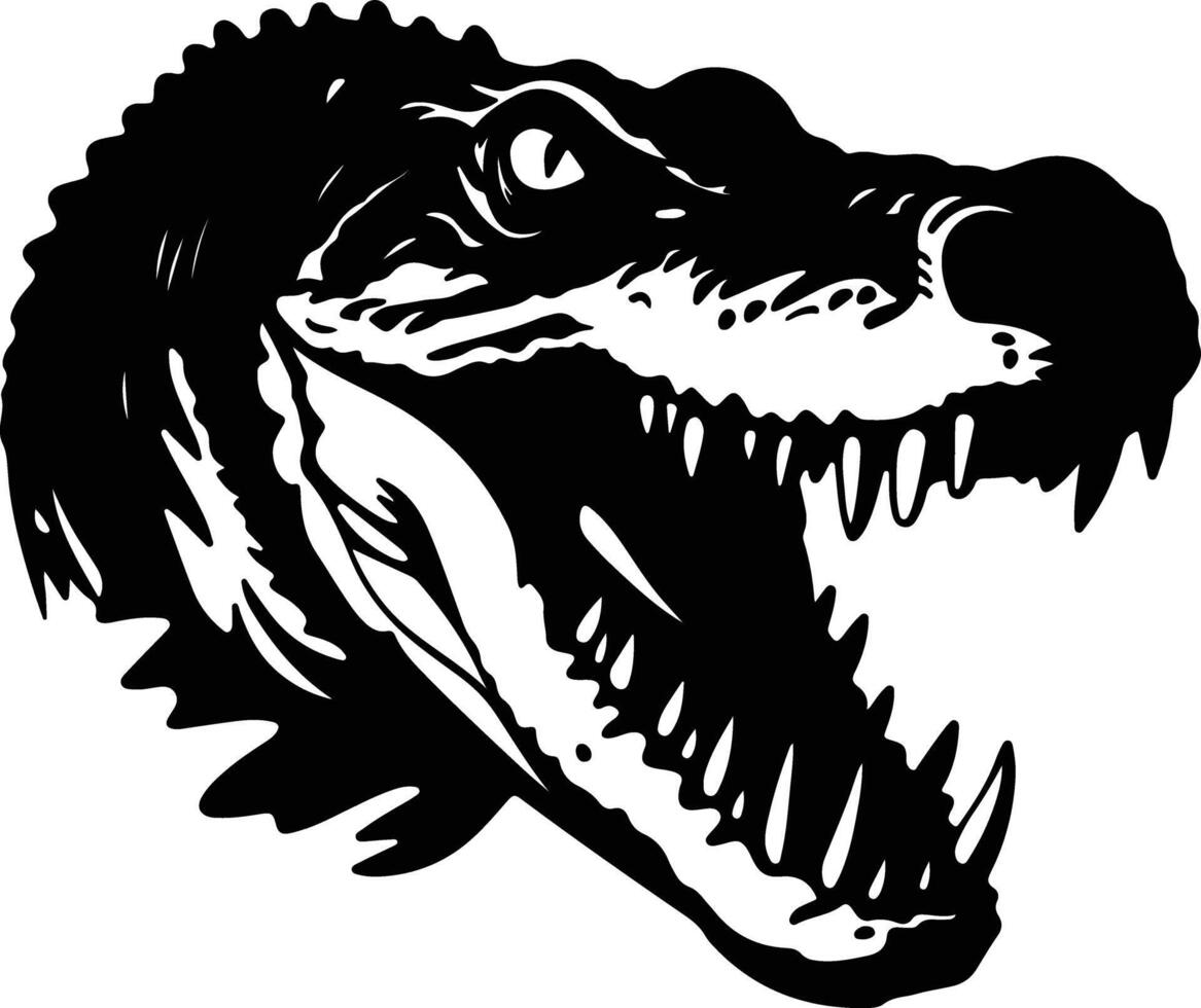 graceful Black silhouette of Postosuchus head vector