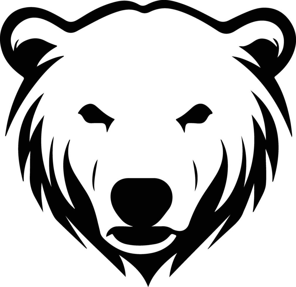 charming Black silhouette of polar bear head vector