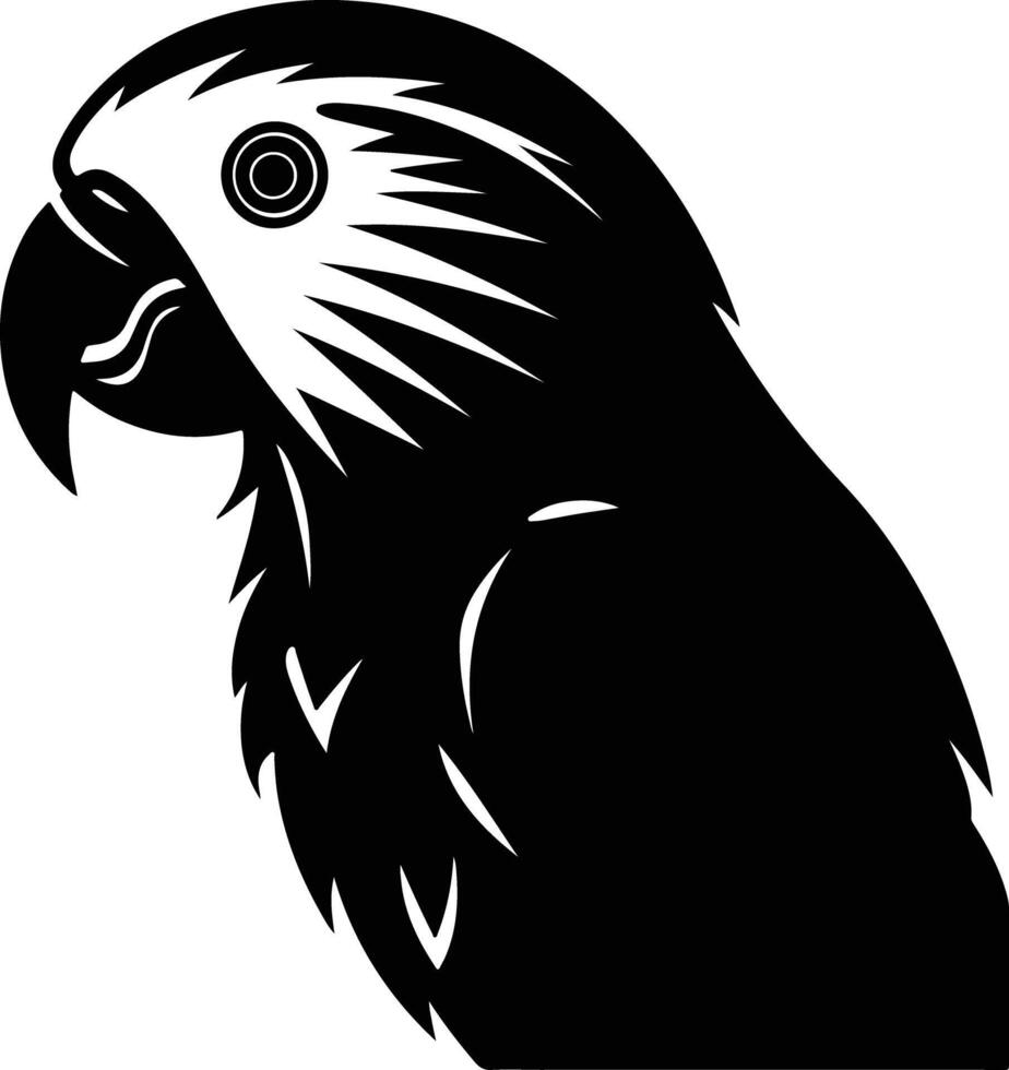captivating Black silhouette of lorikeet head vector