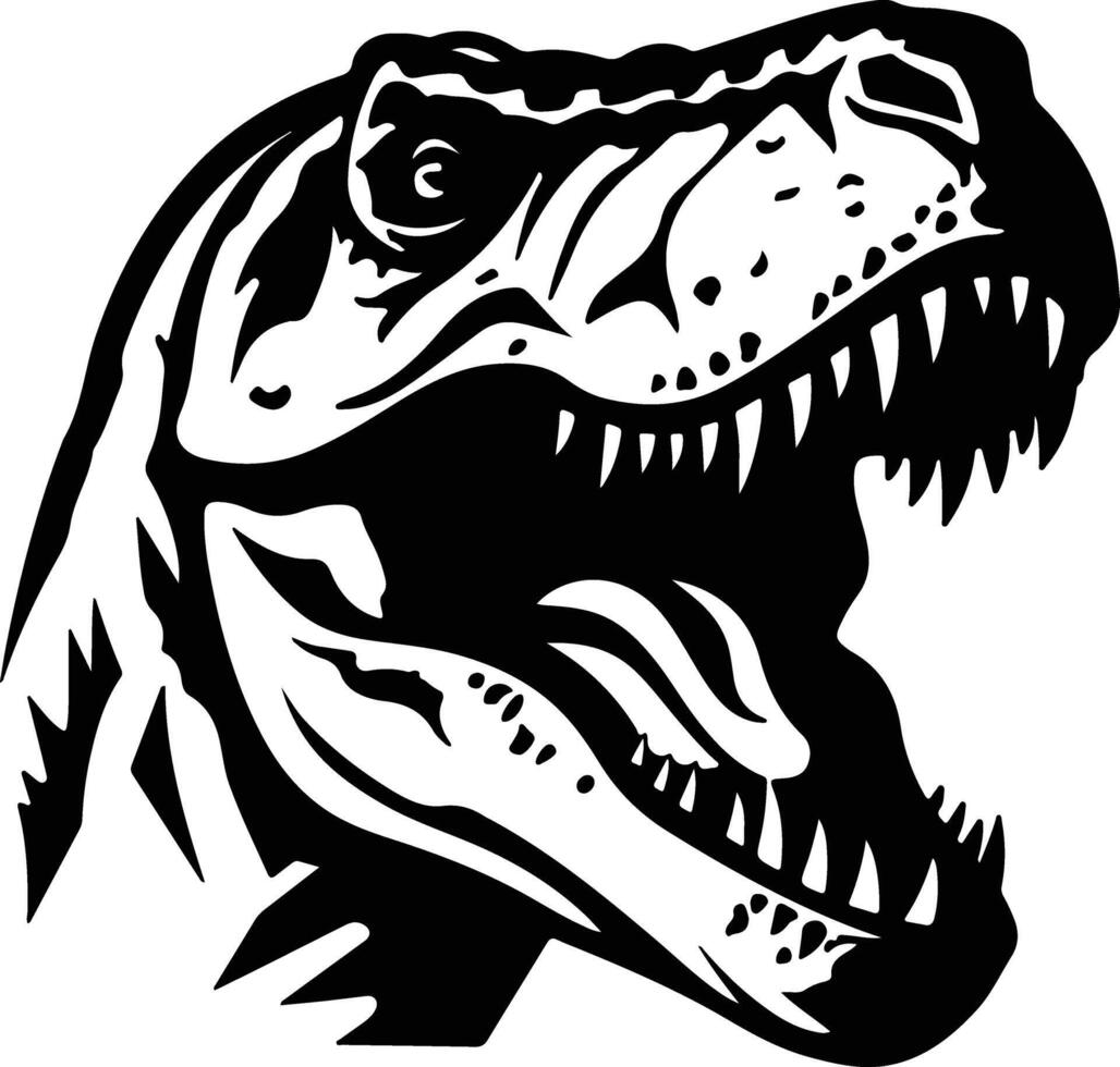 Black silhouette of Tyrannosaurus rex head vector