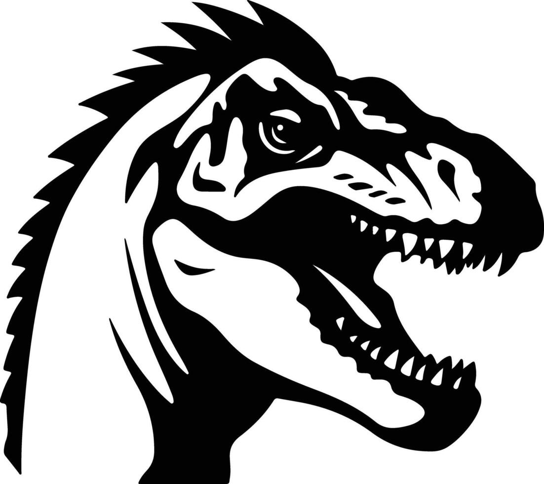 sweet Black silhouette of Trachodon head vector