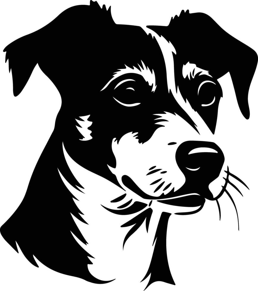 charming Black silhouette of Jack Russell terrier head vector