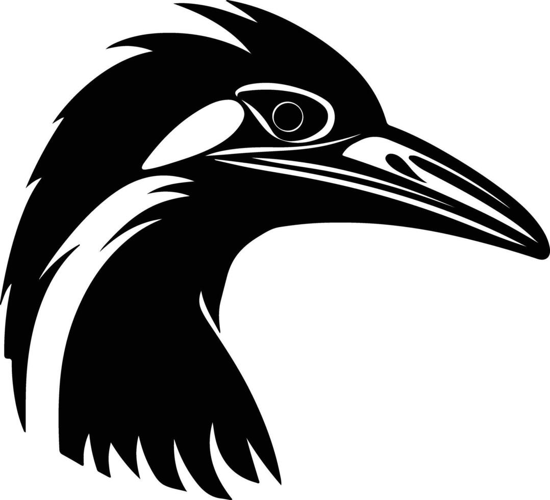 Black silhouette of Ichthyornis head vector
